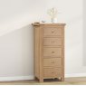 Banham Oak Bedroom 5 Drawer Tall Chest