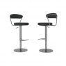 Orta Black Faux Leather Bar Stool