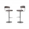 Orta Taupe Faux Leather Bar Stool