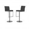 Saluzzo Grey Faux Leather Adjustable Bar Stool