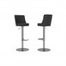 Vernazza Black Faux Leather Adjustable Bar Stool