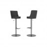 Vernazza Grey Leather Adjustable Bar Stool