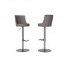 Vernazza Taupe Leather Adjustable Bar Stool