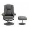Tampa Swivel Recliner and Footstool Cinder Leather/Match