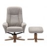Sedona Swivel Recliner Chair & Footstool / Fabric :-Sand