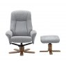 Sedona Swivel Recliner Chair & Footstool / Fabric :- Cloud