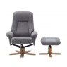 Sedona Swivel Recliner Chair & Footstool / Fabric :-Charcoal