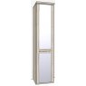 Zambia Hinged-door wardrobe with Cornice / 1 mirrored door RHH / Handles in silver/