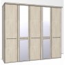 Zambia Hinged-door wardrobe with Cornice / 5 Door 2 mirrored doors