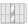 Zambia Hinged-door wardrobe with Cornice / 5 Door 1 mirrored doors