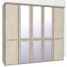 Zambia Hinged-door wardrobe with Cornice / 5 Door 3 mirrored doors