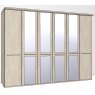 Zambia Hinged-door wardrobe with Cornice / 6 Door 4 mirrored doors
