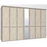 Zambia Hinged-door wardrobe with Cornice / 7 door 1 mirror door