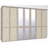 Zambia Hinged-door wardrobe with Cornice / 7 Door 3 mirrored doors