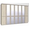 Zambia Hinged-door wardrobe with Cornice / 7 Door 5 mirrored doors