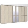 Zambia Hinged-door wardrobe with Cornice / 8 Door 2 mirrored doors