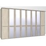 Zambia Hinged-door wardrobe with Cornice / 8 Door 6 mirrored doors