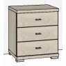 Zambia Bedside cabinet 3 drawers / Handles in silver/