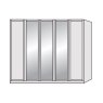 Airedale Oak Top 5 Doors Wardrobe - 3 Mirrored doors