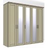Airedale Oak Top 5 Doors Wardrobe - 3 Mirrored doors