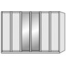 Airedale Oak Top 6 Doors Wardrobe - 2 Mirrored Doors