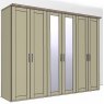 Airedale Oak Top 6 Doors Wardrobe - 2 Mirrored Doors