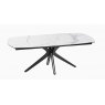 Vancouver Extending Dining Table 200/260 X 100 x 76 cm -Matt Marble -Black lacquered steel legs