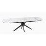 Vancouver Extending Dining Table 200/260 X 100 x 76 cm -Matt Marble -Black lacquered steel legs