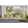 Vancouver Extending Dining Table 200/260 X 100 x 76 cm -Matt Marble -Black lacquered steel legs