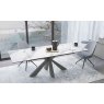 Ottawa Extending Dining Table 150/230 x 100 x 76 cm - Matt Marble - Grey lacquered steel legs