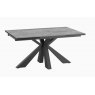 Ottawa Extending Dining Table 150/230 x 100 x 76 cm - Silver - Grey lacquered steel legs