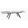 Grand Ontario Extending Dining Table 200/300 x 120 x 76 cm - Doro Marble -Black lacquered steel legs