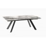 Grand Ontario Extending Dining Table 200/300 x 120 x 76cm Calcatta Marble Black lacquered steel legs