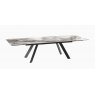 Grand Ontario Extending Dining Table 200/300 x 120 x 76cm Calcatta Marble Black lacquered steel legs