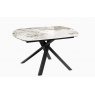 Kheops Extending Dining Table 130/190 x 100 x 76 cm - Calcatta Marble - Black lacquered steel legs