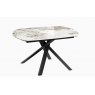 Kheops Extending Dining Table 130/190 - Calcatta Marble - Black lacquered steel legs