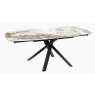 Kheops Extending Dining Table 130/190 x 100 x 76 cm - Calcatta Marble - Black lacquered steel legs