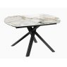 Kheops Extending Dining Table 130/190 x 100 x 76 cm - Doro Marble - Black lacquered steel legs