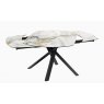 Kheops Extending Dining Table 130/190 x 100 x 76 cm - Doro Marble - Black lacquered steel legs