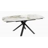 Kheops Extending Dining Table 130/190 x 100 x 76 cm - Doro Marble - Black lacquered steel legs