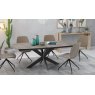 Phoenix Extending Dining Table 200/260 - Argile - Black lacquered steel legs