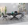 Phoenix Extending Dining Table 200/260  -Titanium  - Black lacquered steel legs