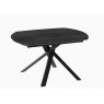 Kheops Extending Dining Table 130/190 - Titanium - Black lacquered steel legs