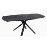 Kheops Extending Dining Table 130/190 - Marquina Marble - Black lacquered steel legs
