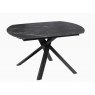 Kheops Extending Dining Table 130/190 - Marquina Marble - Black lacquered steel legs