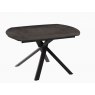 Kheops Extending Dining Table 130/190 - Steel - Black lacquered steel legs