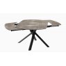 Kheops Extending Dining Table 130/190 - Argile - Black lacquered steel legs