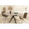 Kheops Extending Dining Table 130/190 - Argile - Black lacquered steel legs