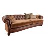 Tetrad Kensington Collection Grand Settee Vintage Velvet / Leather Mix