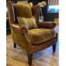 Tetrad Kensington Collection Wing Chair Vintage Velvet/Leather Mix